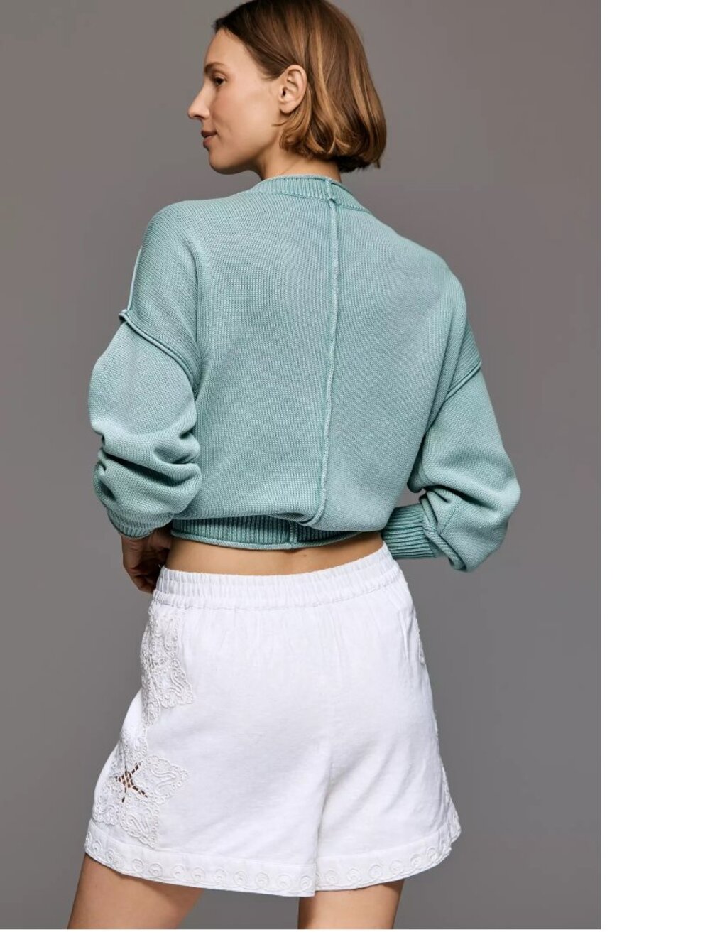 Anthropologie Ollari Cutwork Pull-On Shorts XL white color new with tag nwt - Picture 3 of 10